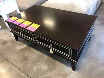 Glamour Black Coffee Table with Silver Accents