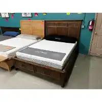 Glendale Walnut Finish Queen Storage Bed