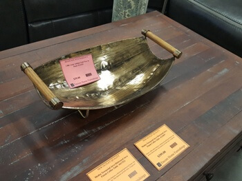 CBK Medium Antique Gold Tray on Stand