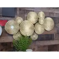 Gold Textured Discs Metal Wall Art Panel