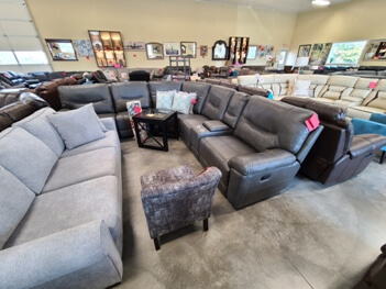 Homelegance Columbus Grey Leather Gel Match 6-Piece Reclining Sectional with Console
