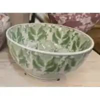 Three Hands Green & White Oriental Bowl