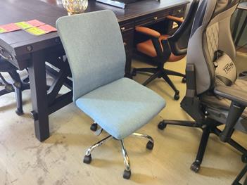 Charcoal Fabric Armless Desk Chair