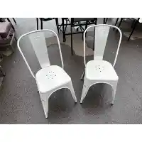 Light Grey Metal Side Chairs (set of 2)