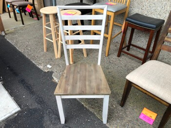 Grey & Hardwood Side Chair