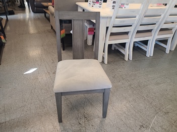Vertical Single Slat Back Gray Side Chair