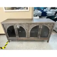 Griffith Distressed Charcoal Console with Arched Doors