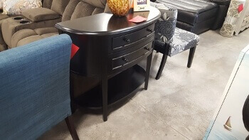 Acme Black Curved Console Table with 2 Drawers