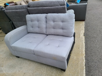 Silver Fabric One-Armloveseat