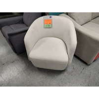 Thomasville Henredon White Boucle Murphy Swivel Chair