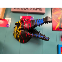 Three Hands Black Alligator Paint Drip Wall Art