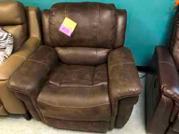Home Meridian Dark Brown Microsuede Chair (does not recline)