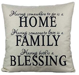 HOME FAMILY BLESSING Fabric Throw Pillow