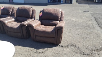 Home Meridian Dark Brown Microsuede Chair (does not recline)