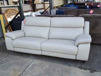 Light Beige Leather Sofa (does not recline)