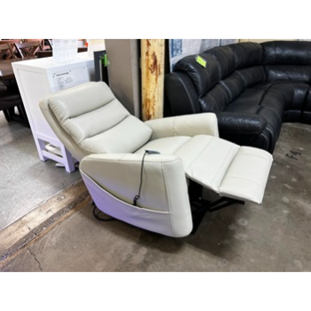 Ivory Leather Lift Chair/Power Recliner