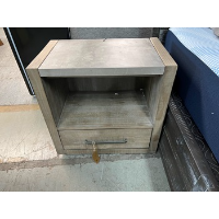 Intrigue Grey Hardwood 1-Drawer Nightstand with Slate Top