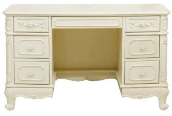 Homelegance Elegant Ivory Desk with Carved Accents