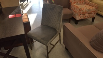 Jason Furniture Plush Grey Accent Chair with Stitched Back Accents