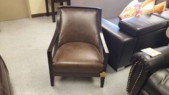 Jason Furniture Dark Brown Leather Accent Chair with Hardwood Frame (blemish)