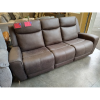 Jason Furniture Jesse Dual Power Reclining Sofa in Dark Brown Microsuede