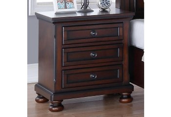 New Classic Jesse Cherry Brown Finish Nightstand with USB Chargers