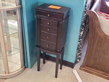 Mahogany Finish Jewelry Armoire