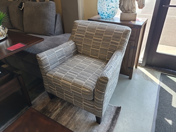 Byzantine Blue & Silver Striped Accent Chair