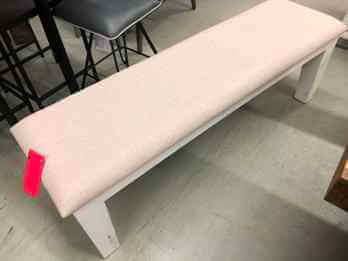 Vintage Furniture Joanna Bench in Nero White with Wheat Fabric