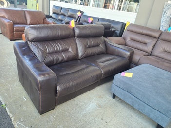 Judson Brown Leather Power Reclining Sofa (blemish)