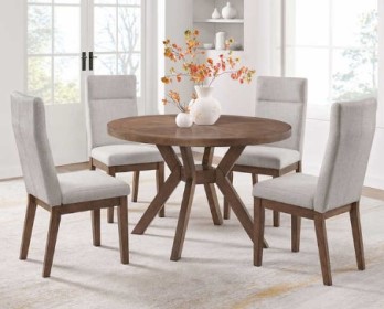 Kaelyn Espresso Finish Round Dining Set with 4 Chairs (blemished)