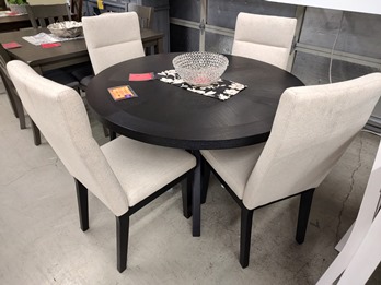 Kaelyn Black Round Dining Set with 4 Chairs