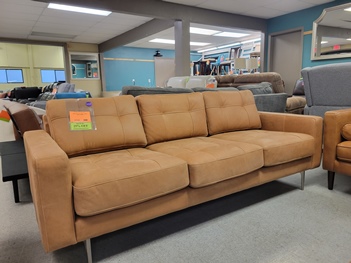 Ashley Keycrest Cognac Leather Sofa (blemish)