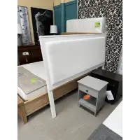 Legacy White King/Cal King Headboard with Faux Leather Panel Accent