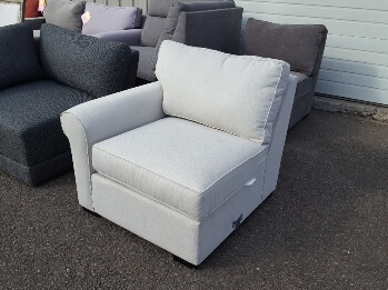 Jonathan Louis Beige Fabric One-Arm Chair