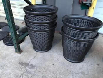 Large Dark Brown Plastic Outdoor Planter