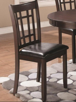 Coaster Lavon Cappuccino Finish Dining Chair with Faux Leather Seat