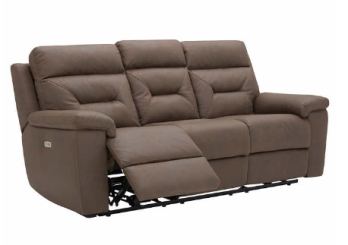Jason Furniture Lawton Brown Microsuede Power Reclining Sofa with Power Headrests