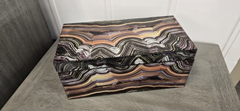 Three Hands Large Black & Brown Marbled Box
