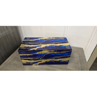 Three Hands Large Blue & Gold Marbled Box