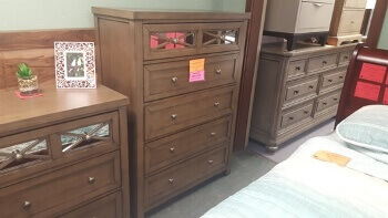 Carter Light Brown Chest with Mirrored Accents (blemishes)