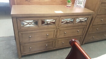 Carter Light Brown Dresser with Mirrored Accents