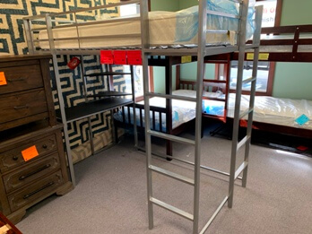 Coaster Silver Metal Twin Loft Bed with Desk