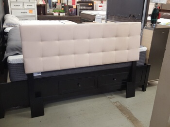Plush Beige Full/Queen Headboard with Tufted Accents