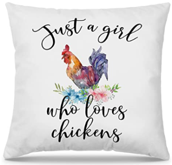 JUST A GIRL WHO LOVES CHICKENS Fabric Throw Pillow