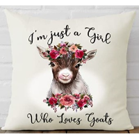 JUST A GIRL WHO LOVES GOATS Fabric Throw Pillow