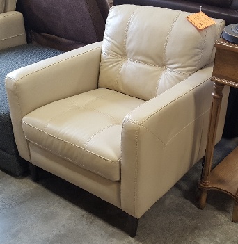 Chateau Dax Light Silver Italian Leather Chair