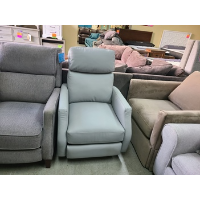 Synergy Light Grey UltraSoft Leather Swivel Recliner (blemished)