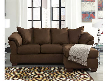 Ashley Madeline Mocha Sofa with Reversible Chaise