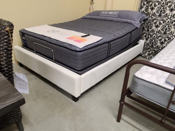 Modus Mambo Ivory Leatherette Queen Low Profile Bed